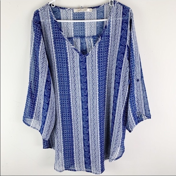 Liberty Love Tops - STRIPED BLOUSE LIBERTY LOVE SHEER